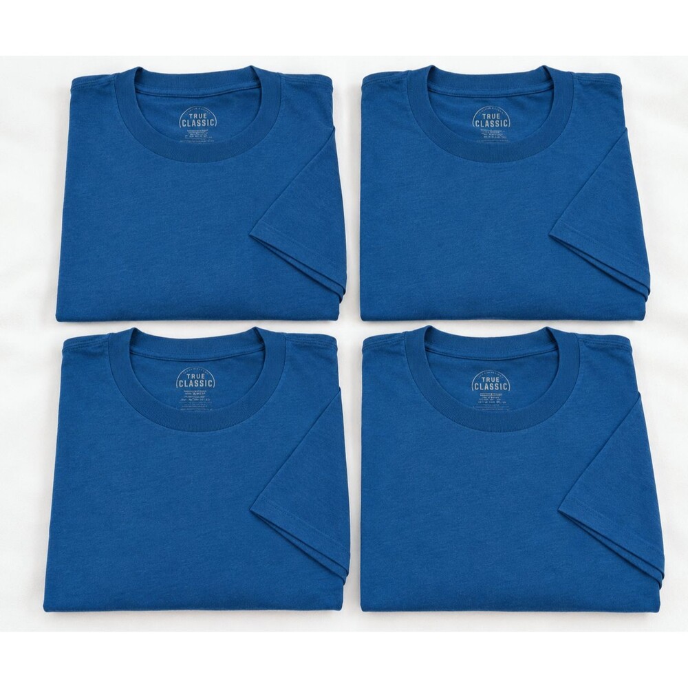 True Classic 4 Crew Neck Short Sleeve T-Shirt Sz L Royal Blue
